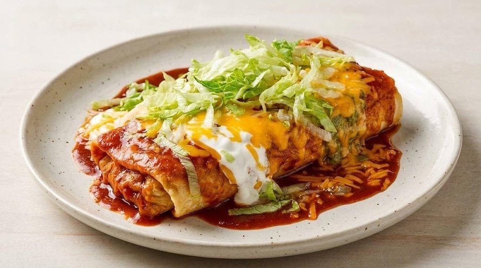 Counter display of Mexican breakfast and comfort food.